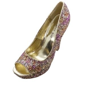 Madden Girl Rose Gold Glitter Pumps